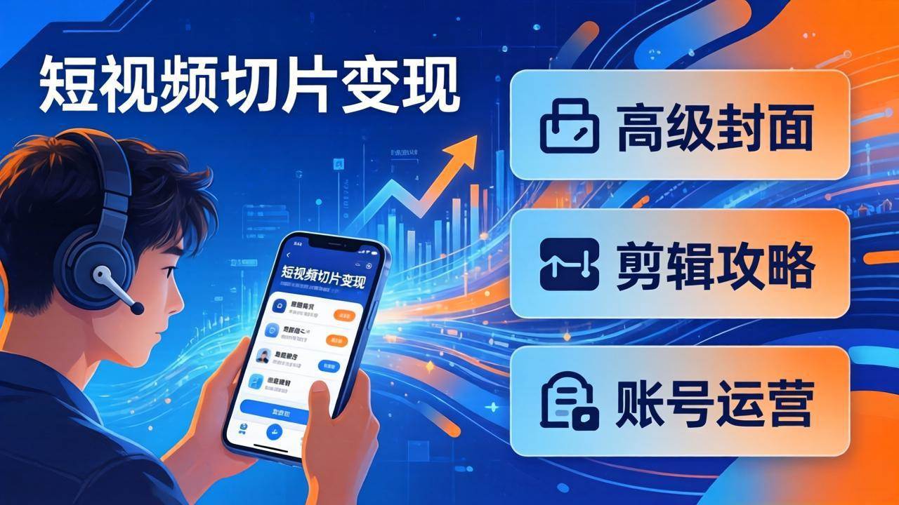 【21480】胡说老王短视频切片变现速成班2.0：高级封面+剪辑攻略+账号运营，0基础小白快速入局副业