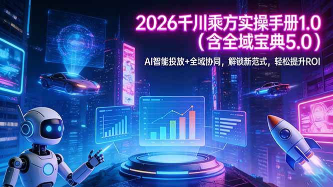 【21496】海洛威哥2026 千川乘方实操手册 1.0（含全域宝典 5.0）AI 智能投放+全域协同，解锁新范式，轻松提升ROI