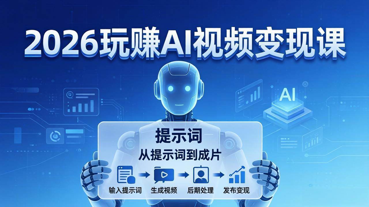【21497】竹子老师2026玩赚AI视频变现课：掌握 AI 视频全流程技能，从提示词到成片高效产出