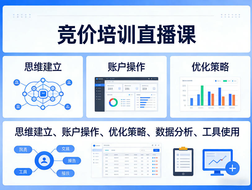 【21499】厚昌教育竞价培训直播课【3.9日-3.17日】，覆盖思维建立、账户操作、优化策略、数据分析、工具使用等，全方位提升效果
