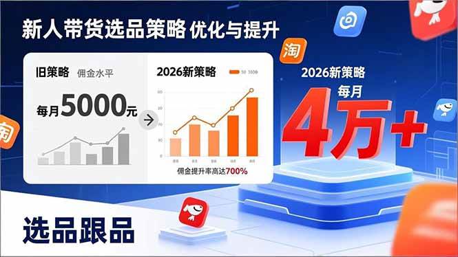 【21500】萌神亲授 个人IP带货新人带货别瞎选品！这套2026全新选品跟品策略，让我的佣金从0做到每月4万+