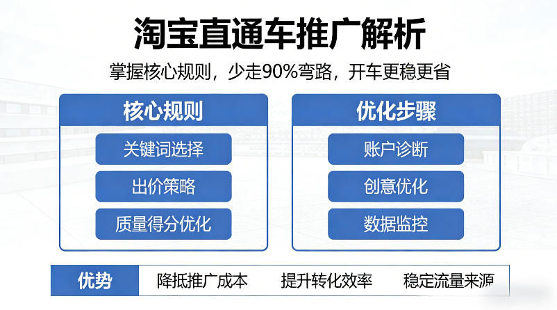 聪哥淘宝直通车推广解析，掌握核心规则，少走90%弯路，开车更稳更省
