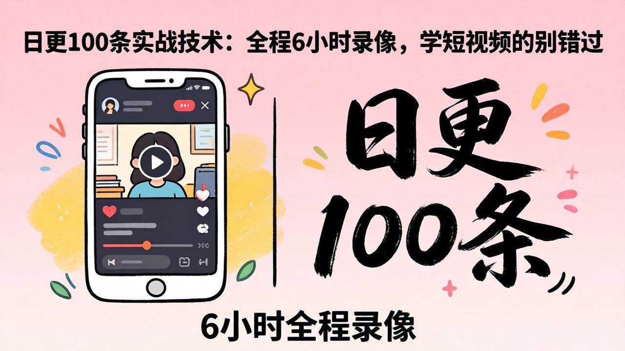 刘思毅2026年4月12线下课：日更100条实战：全程6小时录像，学短视频的别错过