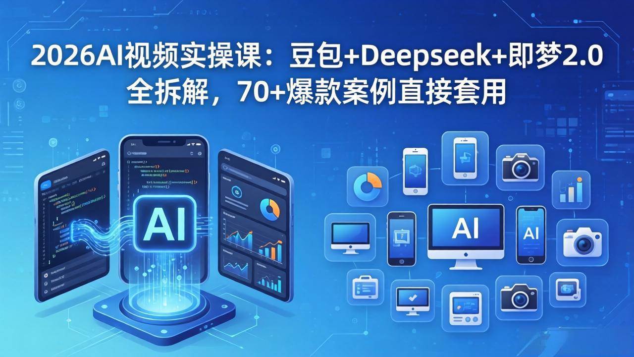 灵境AI2026AI视频实操课：豆包+Deepseek+即梦2.0全拆解，70+爆款案例直接套用