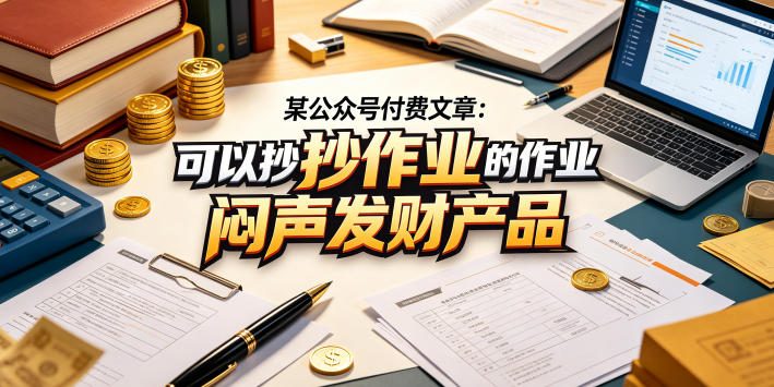 【21703】某公众号付费文章：可以抄作业的闷声发财产品