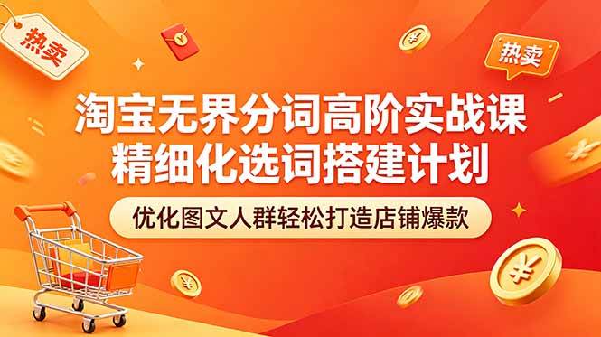 【21745】老火电商淘宝无界分词高阶实战课 精细化选词搭建计划 优化图文人群轻松打造店铺爆款