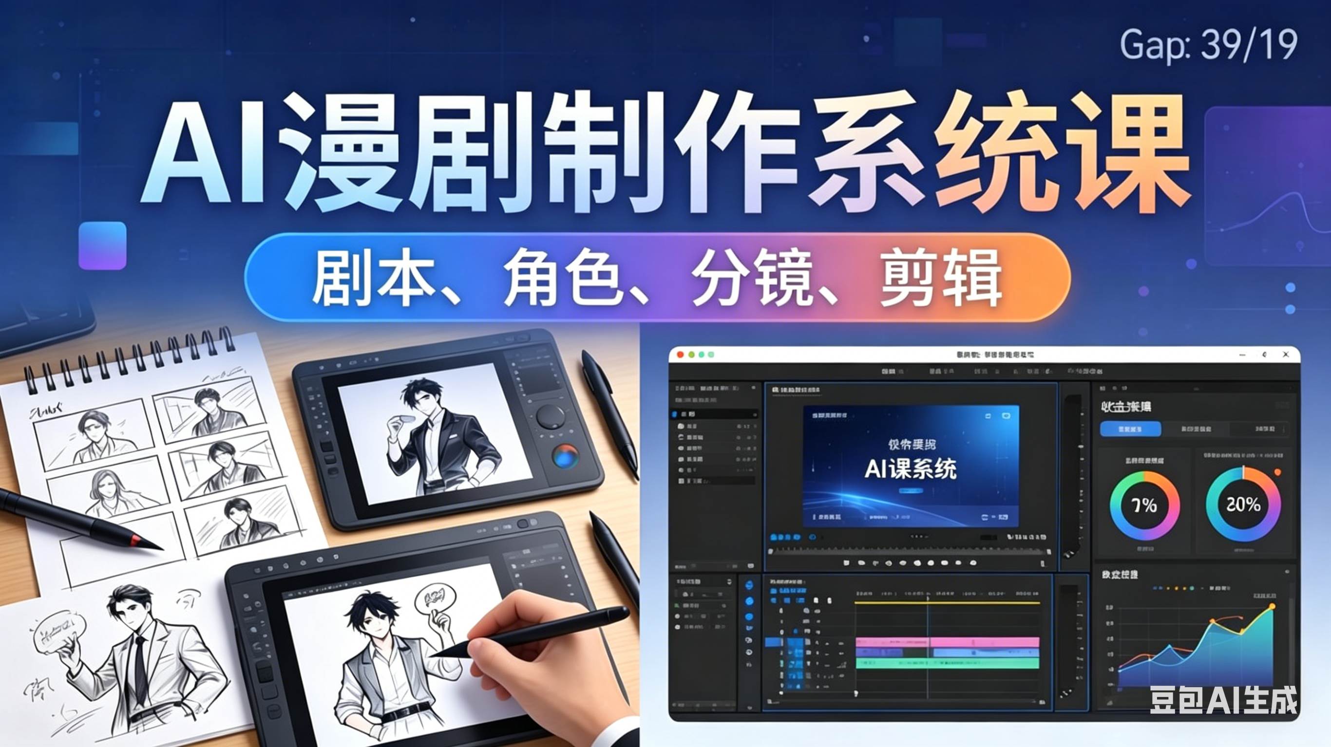 【21767】老陈AI漫剧制作系统课：0基础从0到1学会AI制作，掌握剧本、角色、分镜、剪辑全套技能，轻松做号变现
