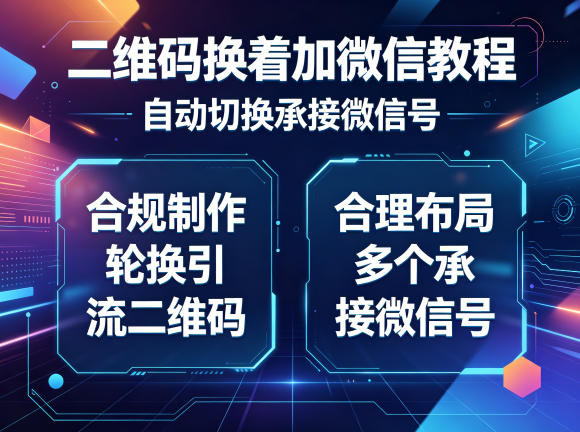 【21770】二维码换着加微信教程，自动切换承接微信号，合规制作轮换引流二维码，合理布局多个承接微信号