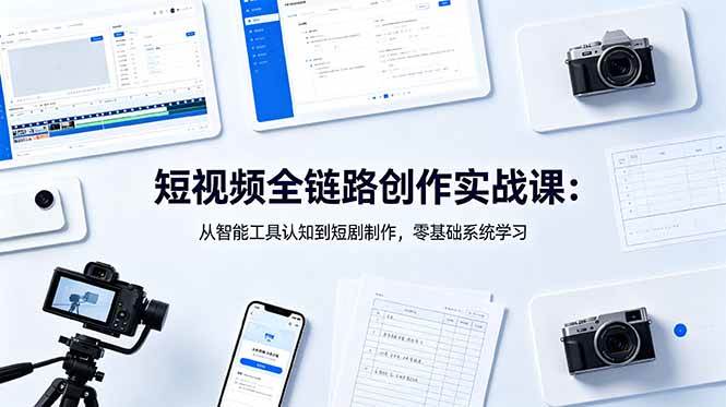 【21804】林天宇短视频全链路创作实战课：从智能工具认知到短剧制作，零基础系统学习