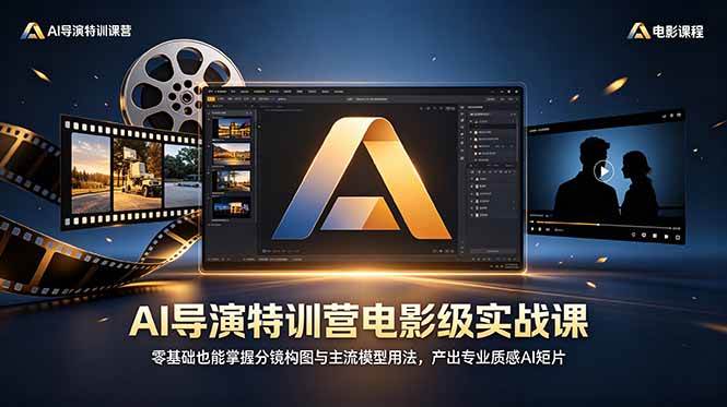 【21845】大象学长AI导演特训营电影级实战课，零基础也能掌握分镜构图与主流模型用法，产出专业质感AI短片