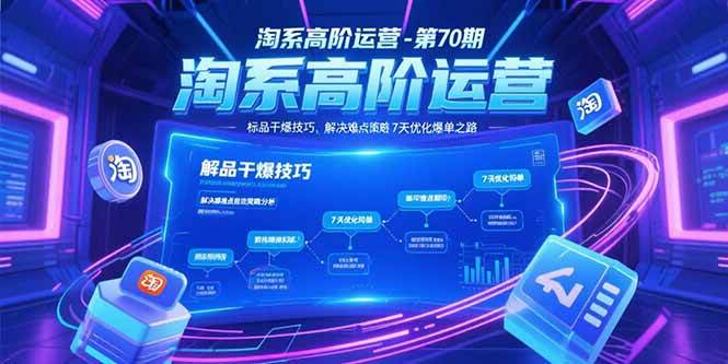 叮当会淘系高阶运营-第70期，标品干爆技巧，解决难点策略，大佬操盘方法