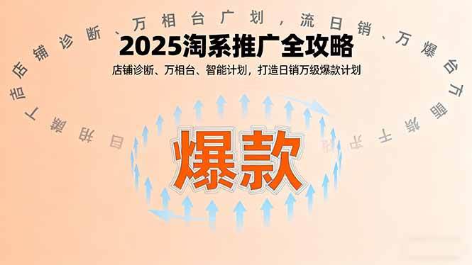 【19757】贾真108将2025淘系推广全攻略，店铺诊断、万相台、智能计划，打造日销万级爆款计划