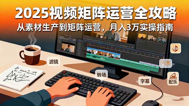 【20039】张光辉2025短视频矩阵运营全攻略：从素材生产到矩阵运营，月入3万实操指南