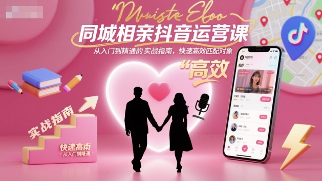 郭老师同城相亲抖音运营课，从入门到精通的实战指南，快速高效匹配对象