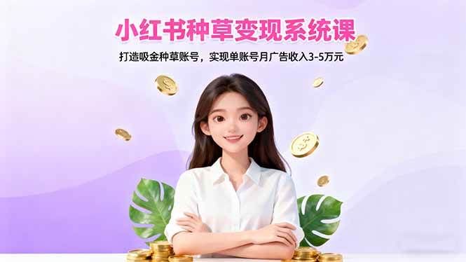 JACKEY小红书种草变现系统课：打造吸金种草账号，实现单账号月广告收入3-5万元