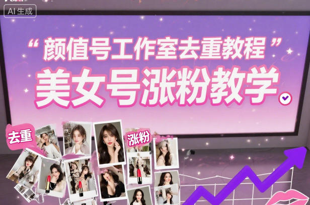 【20507】颜值号工作室去重教程，美女号涨粉教学