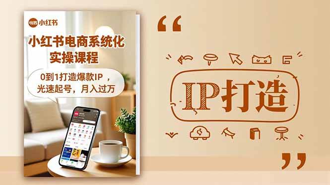 【20527】小红书流量变现系统化实操课程，0到1打造爆款IP，光速起号，月入过万