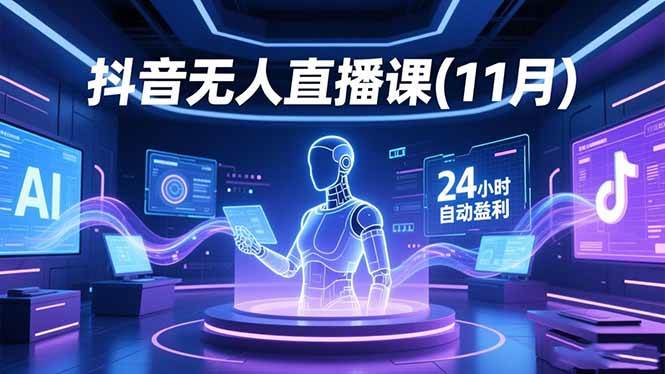 【20547】云顶联盟抖音无人直播课(11月25日更新)，AI实景、数字人、绿幕、多种玩法、24小时自动盈利