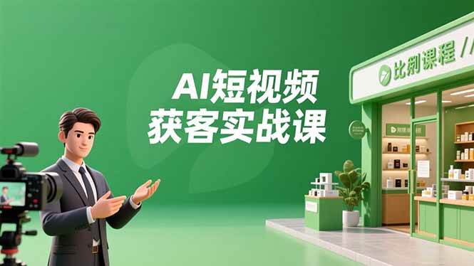 【20632】奋斗龟AI短视频获客实战课，数字人创作、实体行业应用、精准引流，30天获取客源月入6万+