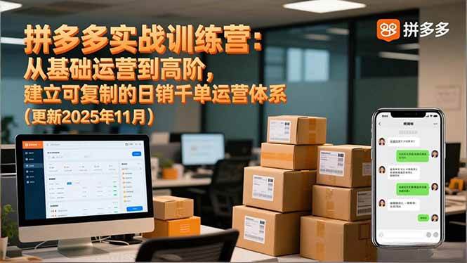 【20676】拼多多日销千单实战训练营：从基础运营到高阶，建立可复制的日销千单运营体系（更新12月7日）