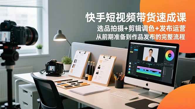 【20698】未晚快手短视频带货速成课，选品拍摄+剪辑调色+发布运营，从前期准备到作品发布的完整流程