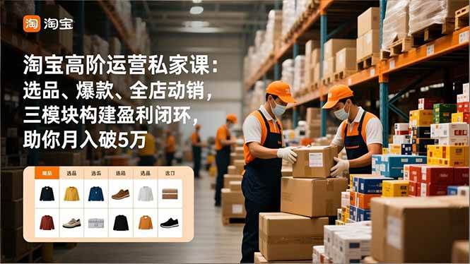 【20916】子鹏讲电商淘宝高阶运营私家课：选品、爆款、全店动销，三模块构建盈利闭环，助你月入破5万（更新12月28日）