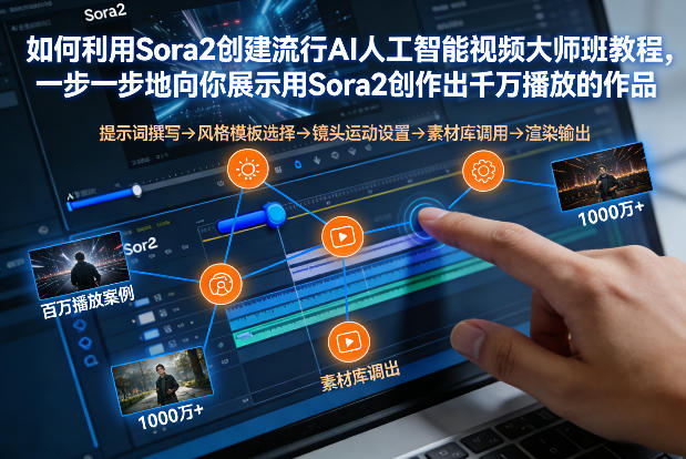 摄影前沿如何利用Sora2创建流行AI人工智能视频大师班，一步一步地向你展示用Sora2创作出千万播放的作品