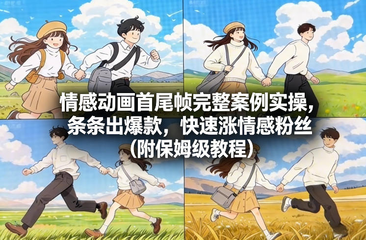 【21114】情感动画首尾帧完整案例实操，条条出爆款，快速涨情感粉丝（附保姆级教程）