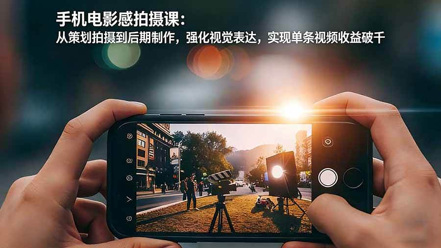 摄影前沿手机电影感拍摄课：从策划拍摄到后期制作，强化视觉表达，实现单条视频收益破千