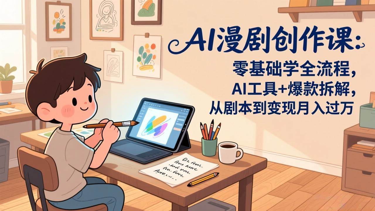 高研社AI漫剧创作课：零基础学全流程，AI工具+爆款拆解，从剧本到变现月入过万